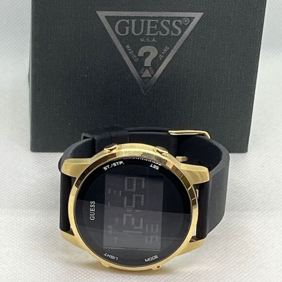 Guess U0787G1 Men\'s Black Silicone Straps Digital Dial Quartz Wrist Watch JMB32 main image 7